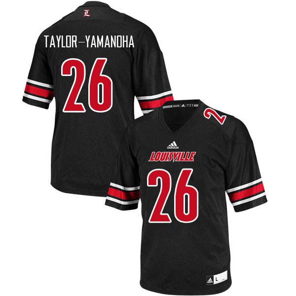 Men Louisville Cardinals #26 Chris Taylor-Yamanoha College Football Jerseys Sale-Black - Click Image to Close